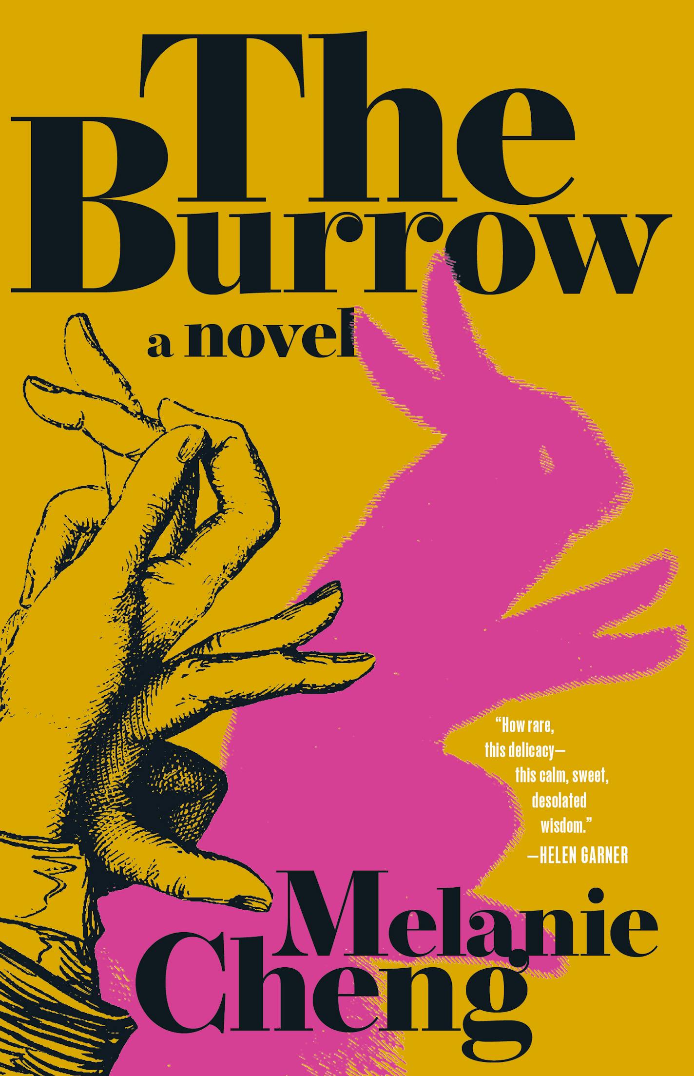 cover of "The Burrow" features a drawing of hands creating a shadow bunny shape