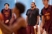 The Gophers men's basketball team is in a state of flux again.



The Gophers open practice at Athletes Village practice court.