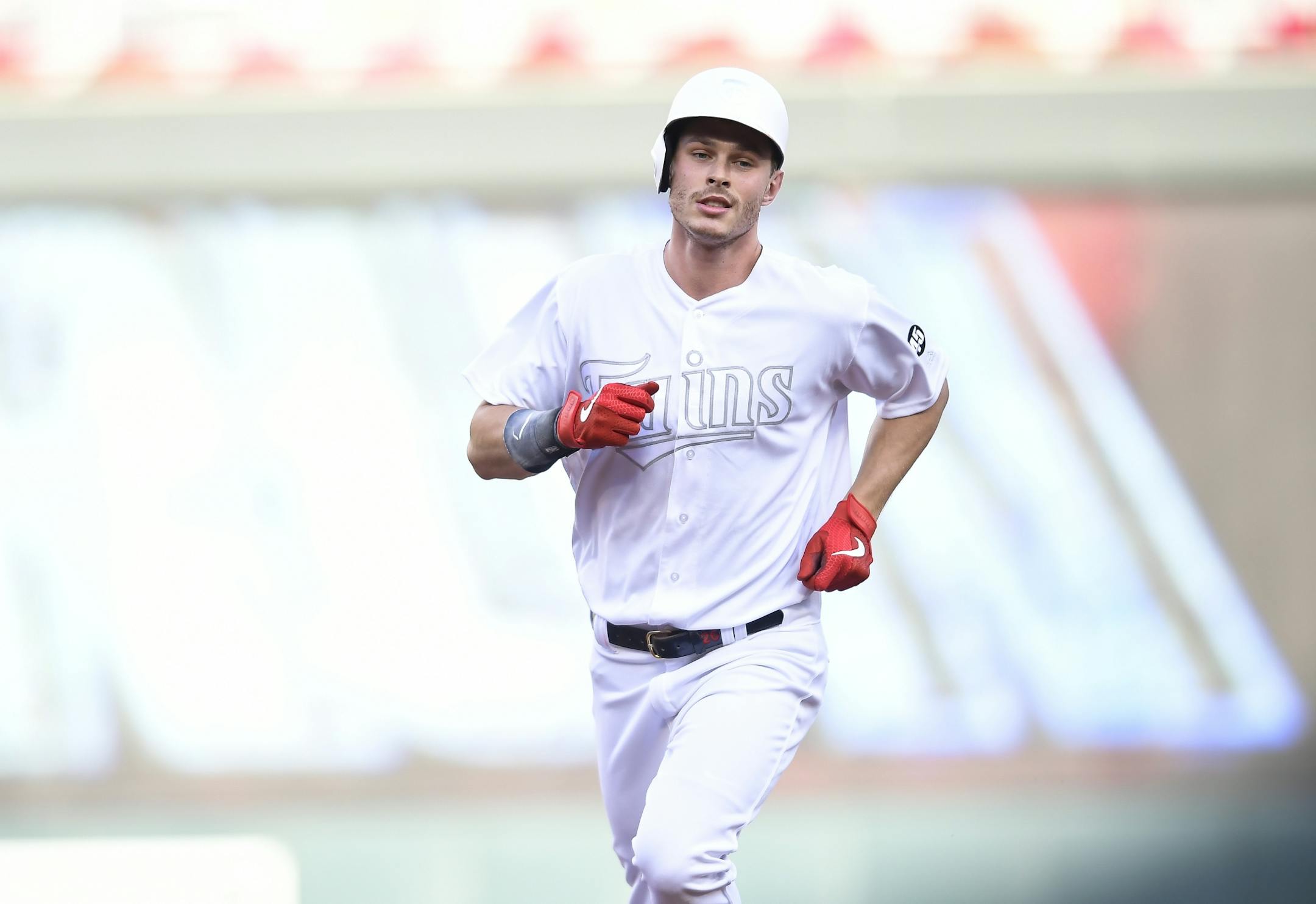 Garver rounded the bases after hitting a home run against Detroit on August 24.