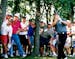 August 21, 1994 Burnet Senior Classic final round. The Crowds watch as Dave Stockton hits a shot through the trees and on the 14th green. Dave Stockto