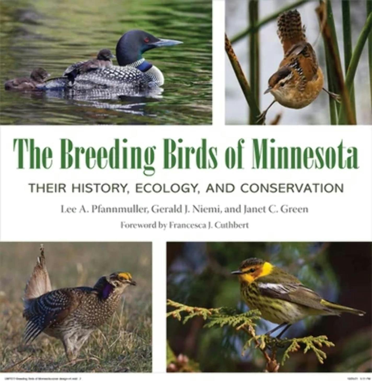 cover of The Breeding Birds of Minnesota features photos of several birds