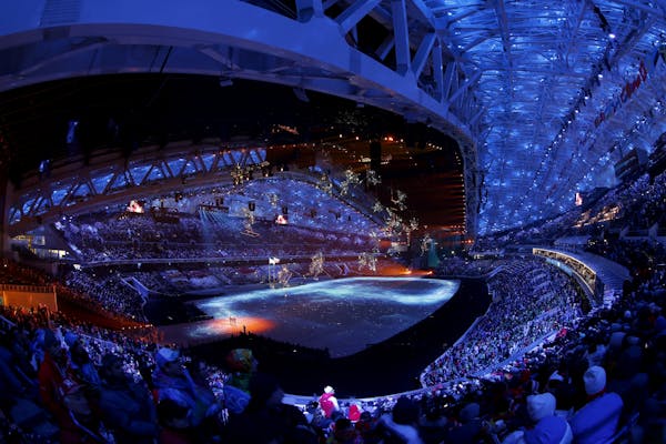 Spectators watched Opening Ceremonies of the 2014 Sochi Winter Olympics Fisht Olympic Stadium on Friday.