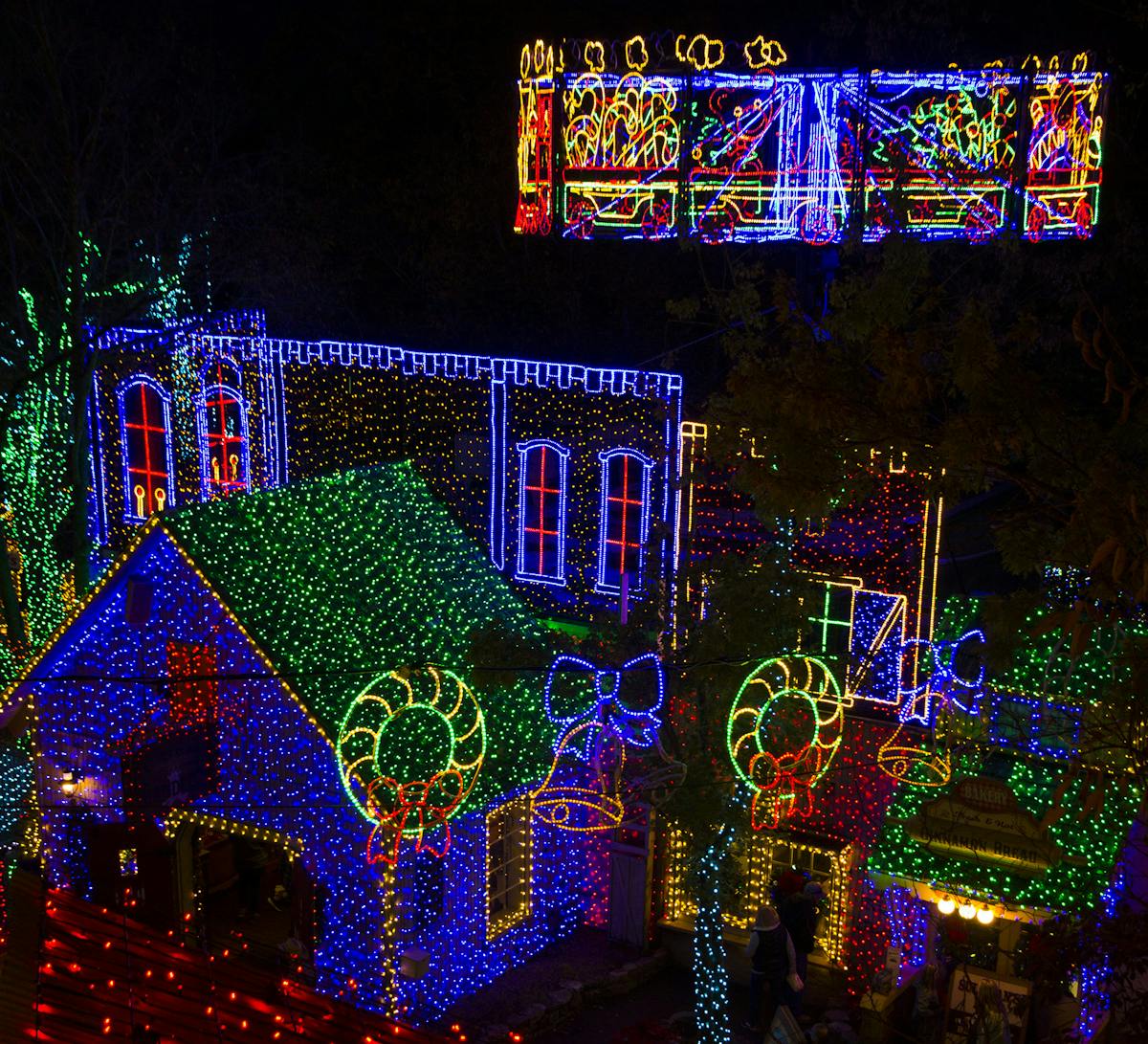 Silver Dollar City theme park in Branson, Mo. has unveiled its biggest, brightest Christmas celebration yet -- featuring 6.5 million LED lights. (Dave