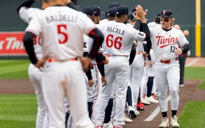 Harrison Bader (12) has been a welcome addition to the Twins this season.