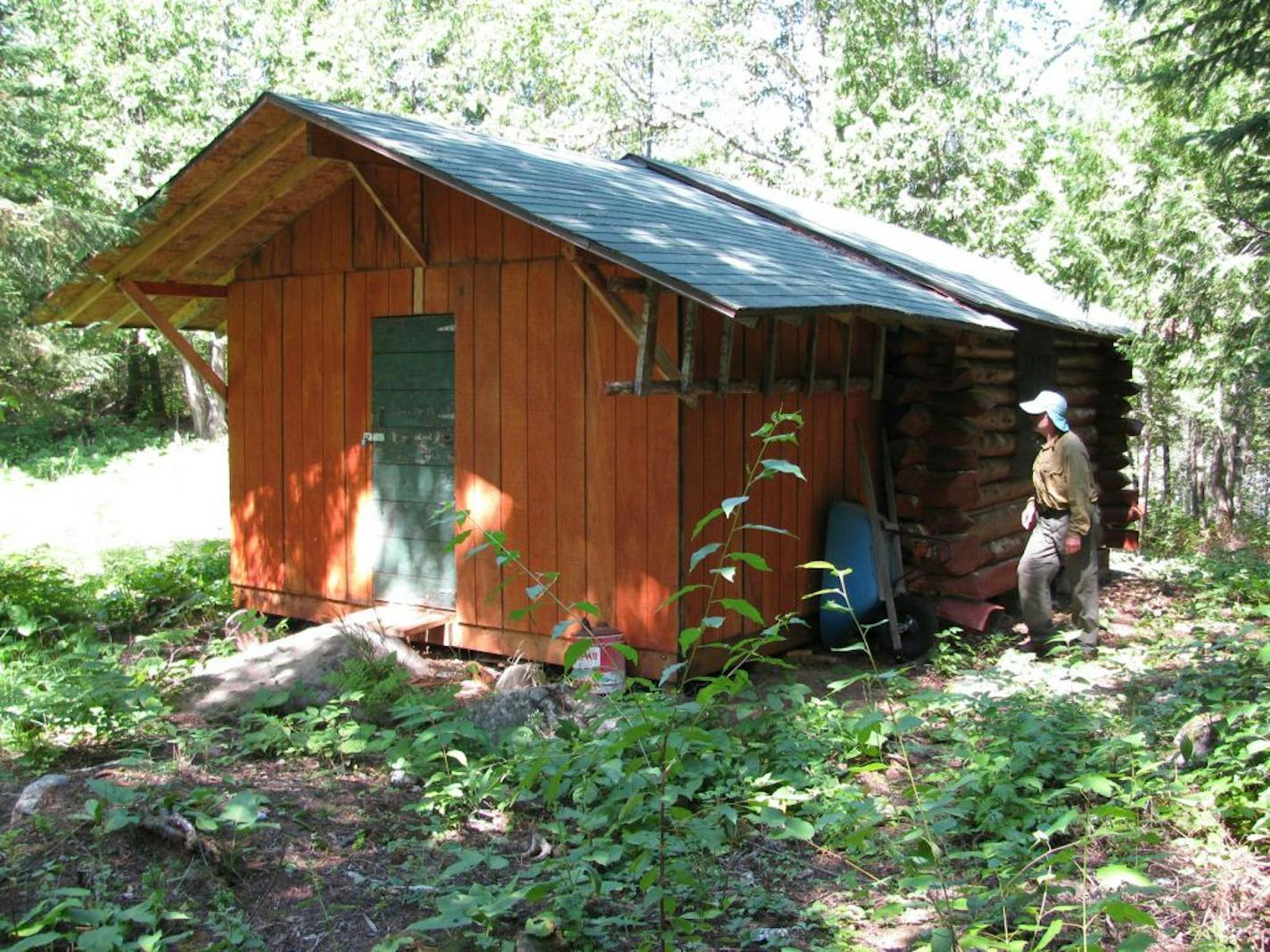 This cabin owned by the DNR and used as an outpost by conservation officers in the BWCA burned in the forest fire that still threatens the area. Virtually all other cabins in the wilderness were removed following passage of the 1978 law that governs the area, but the Forest Service allowed the DNR to keep its cabin. An addition was built onto it four years ago.