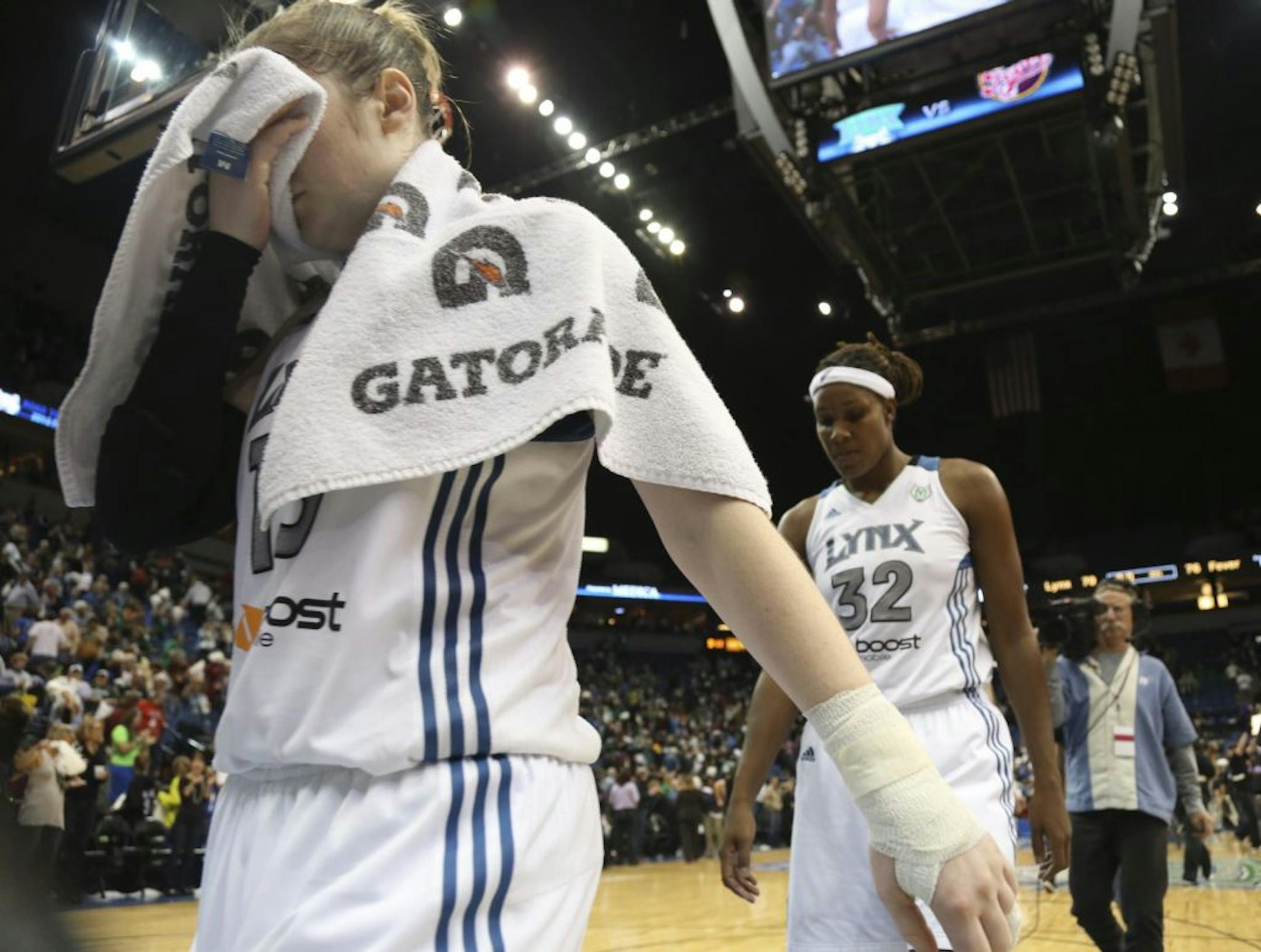 Lindsay Whalen and Rebekkah Brunson left the Target Center court spent — and down 1-0 in the Finals.