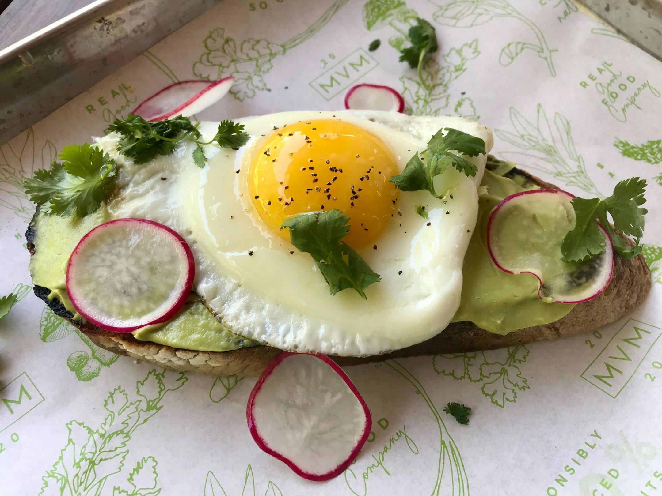 Avocado toast from Mill Valley Market in Minneapolis.