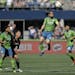 Midfielder Ozzie Alonso (6), newly acquired by Minnesota United, heads the ball during the second half of an MLS soccer match against Sporting Kansas 