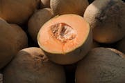 FILE - Cantaloupes are displayed for sale in Virginia on Saturday, July 28, 2017. On Friday, Nov. 17, 2023, the U.S. Centers for Disease Control and P