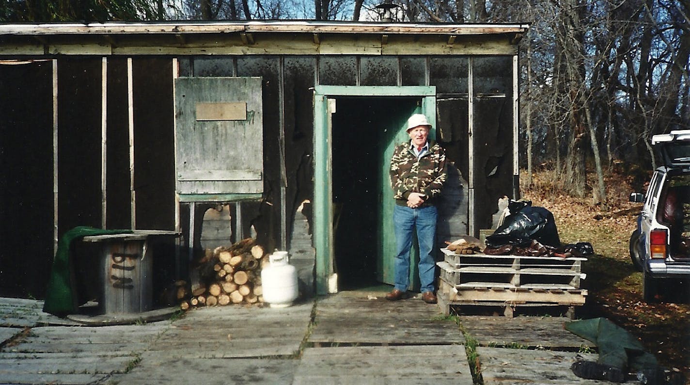 Sonny Blau in front of the duck shack.