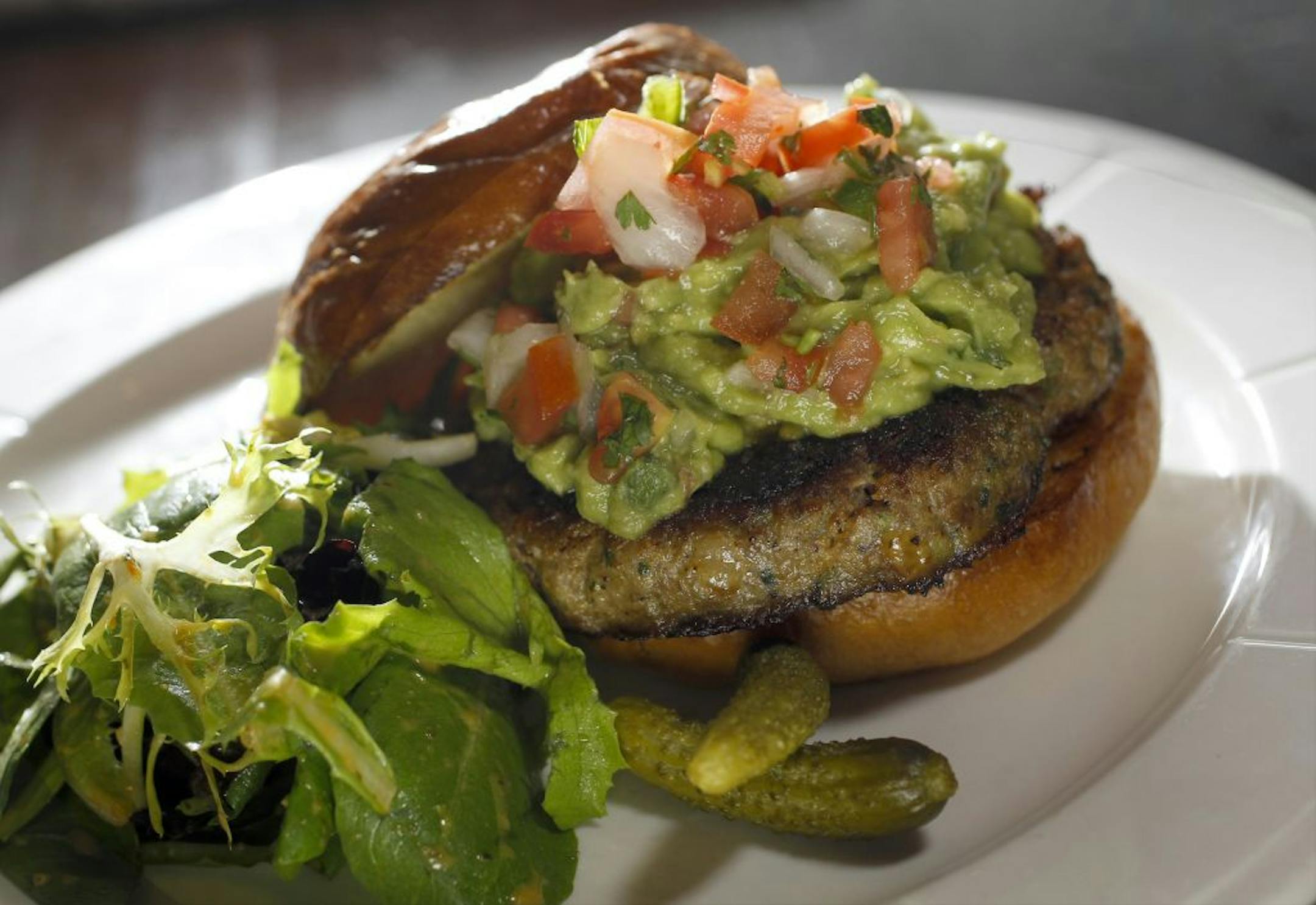 A turkey burger with guacamole at Republic.