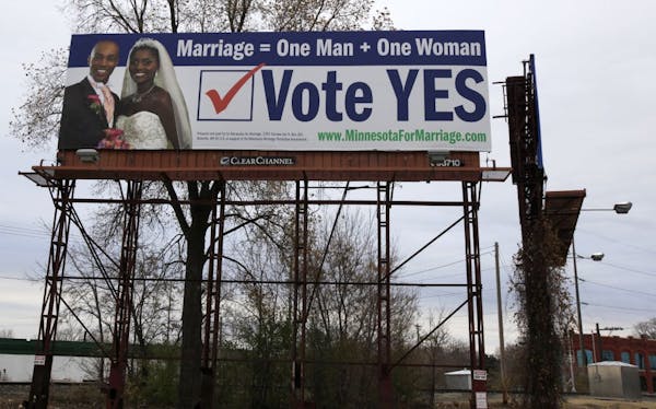 Minnesotans for Marriage is using these billboards around the Twin Cities to try to build support among blacks for the amendment.