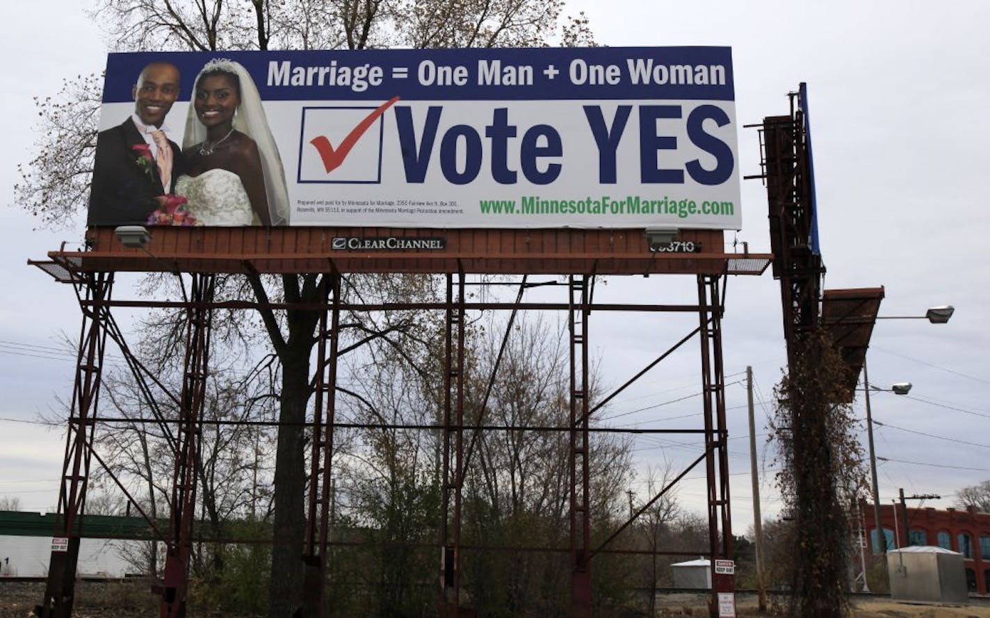 Minnesotans for Marriage is using these billboards around the Twin Cities to try to build support among blacks for the amendment.