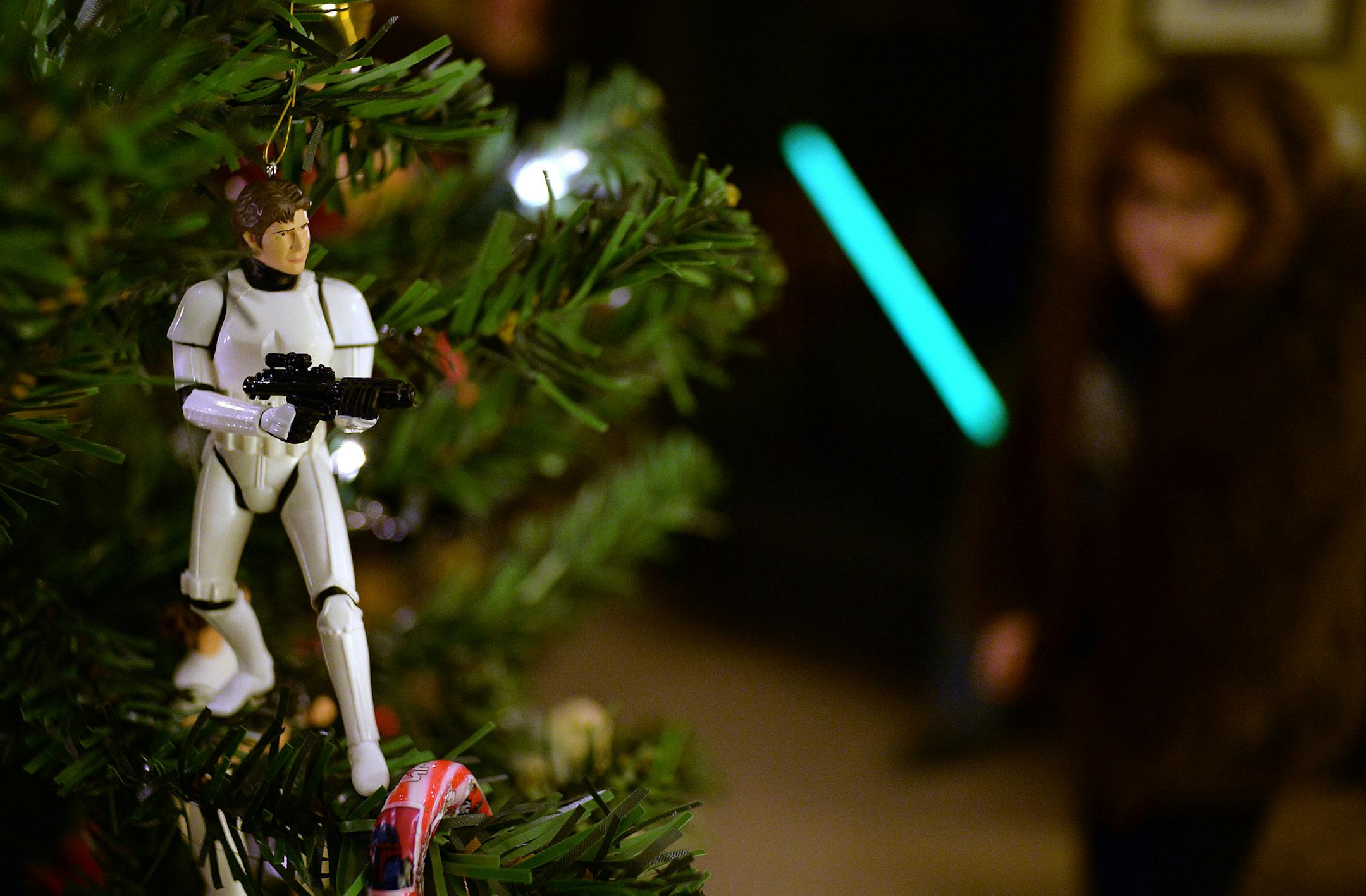 The Novak's family tree, which proudly stands in the front window of their Maple Grove home, is fully decorated with nothing by Star Wars ornaments. ] (SPECIAL TO THE STAR TRIBUNE/BRE McGEE) **Novak family