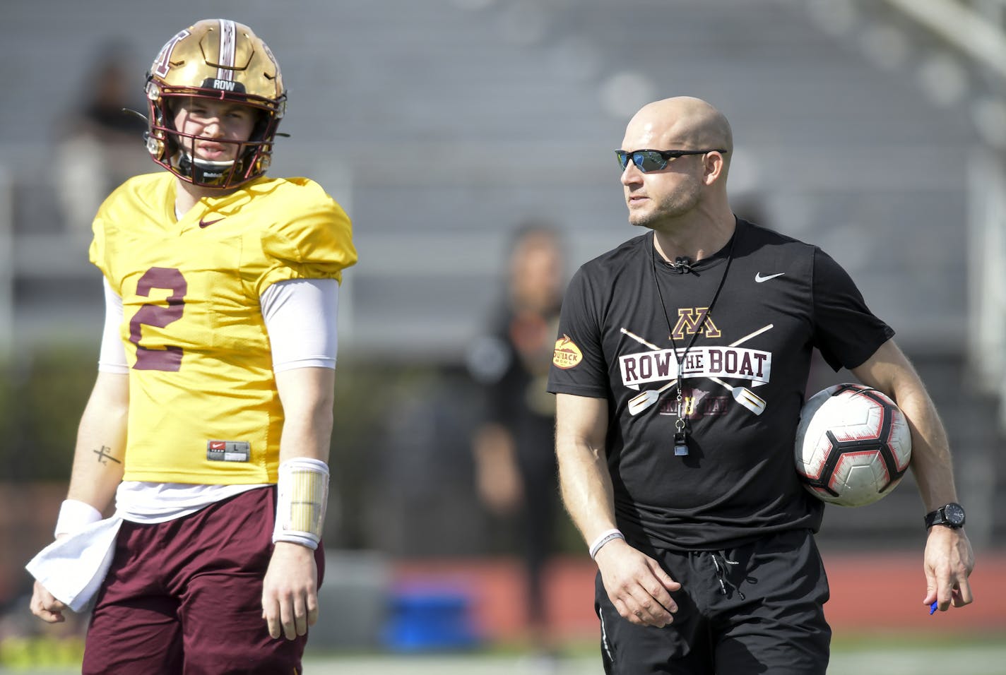 Gophers head coach PJ Fleck and quarterback Tanner Morgan