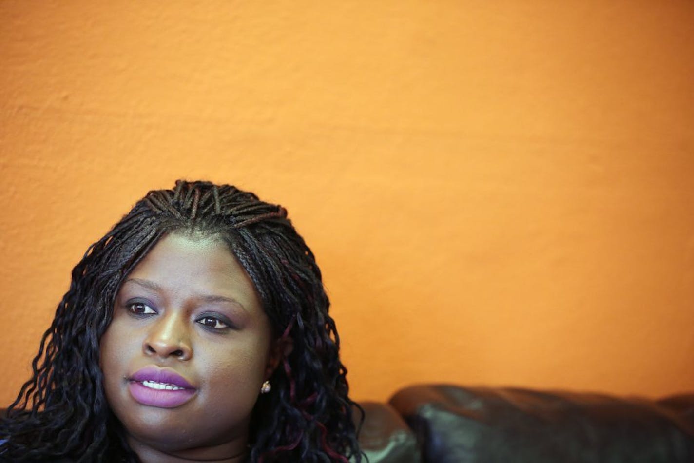 Nekima Levy-Pounds a college law professor speaks with young men at Brotherhood Inc.,Monday May 4, 2015 in St. Paul, MN. Jerry Holt/ Jerry.Holt@Startribune.com