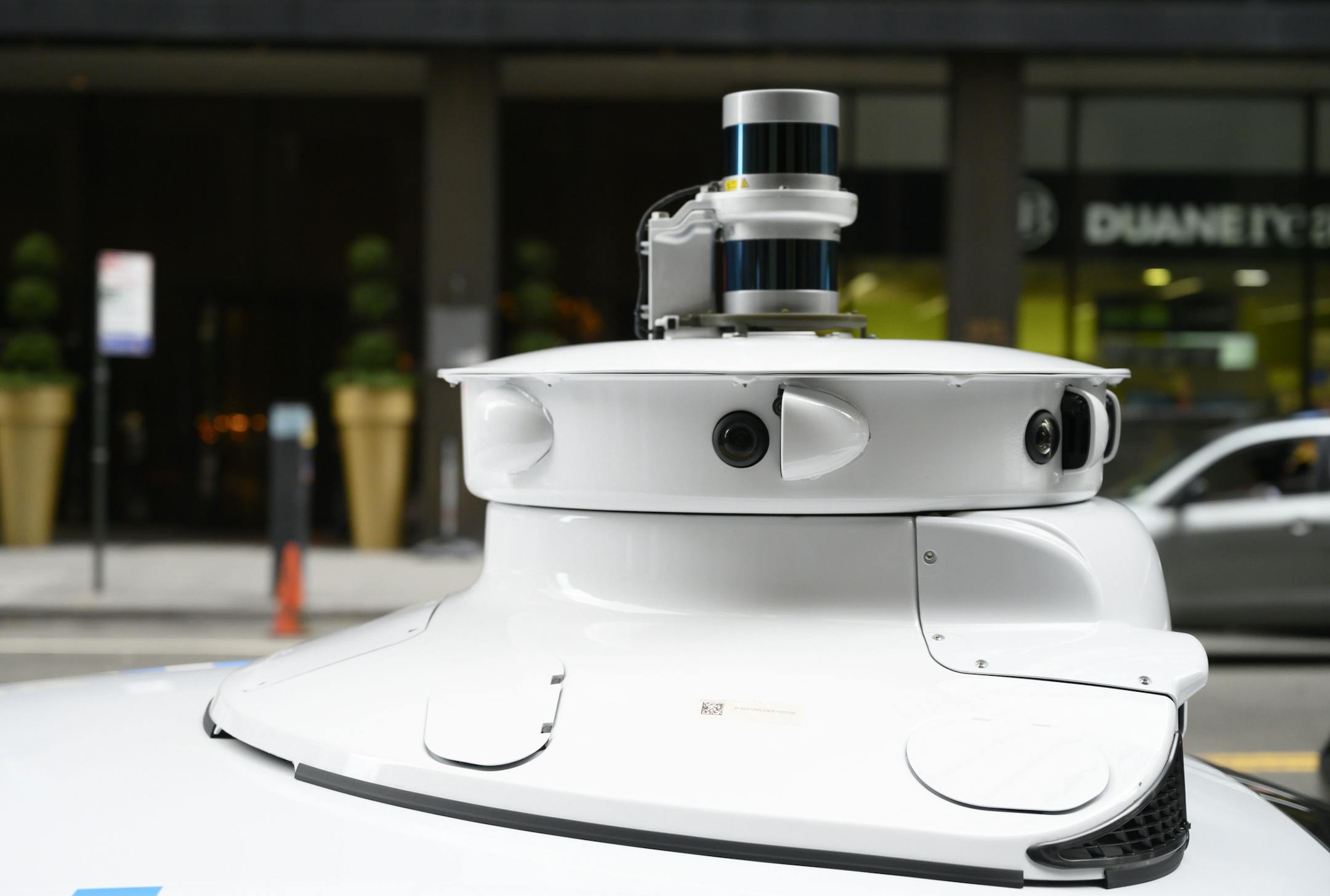 An Argo AI prototype self-driving car with sensors and cameras is displayed after a news conference announcing Argo AI, a self-driving division of Ford, in New York, July 12, 2019. Ford and other companies say the industry overestimated the arrival of autonomous vehicles, which still struggle to anticipate what other drivers and pedestrians will do. (Michael Noble Jr./The New York Times)