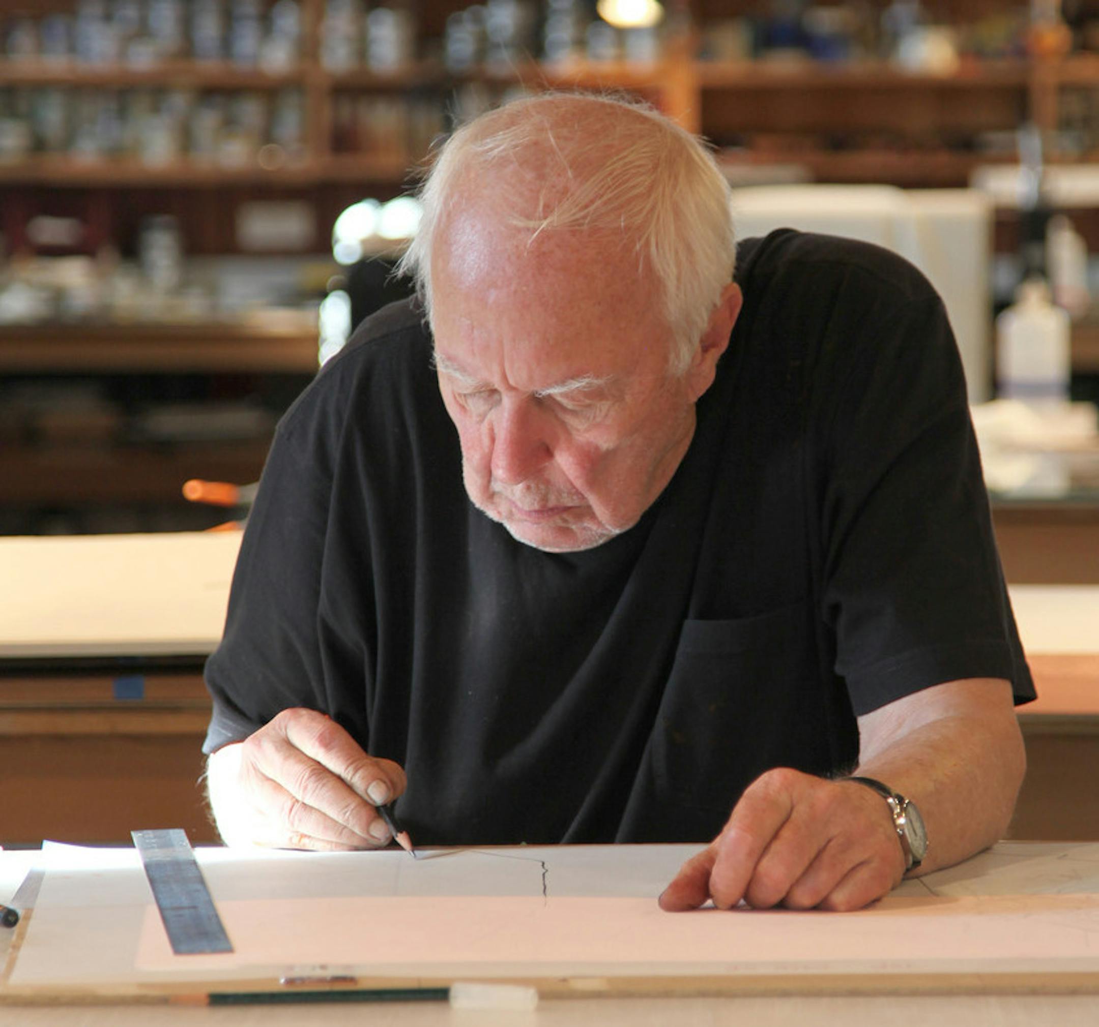 JasperJohns in his studio in 2014.