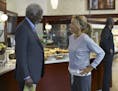 Morgan Freeman as Chief Justice Wilbourne and Tea Leoni as Elizabeth McCord in the third season premiere of "Madan Secretary." Photo: Sarah Shatz/CBS