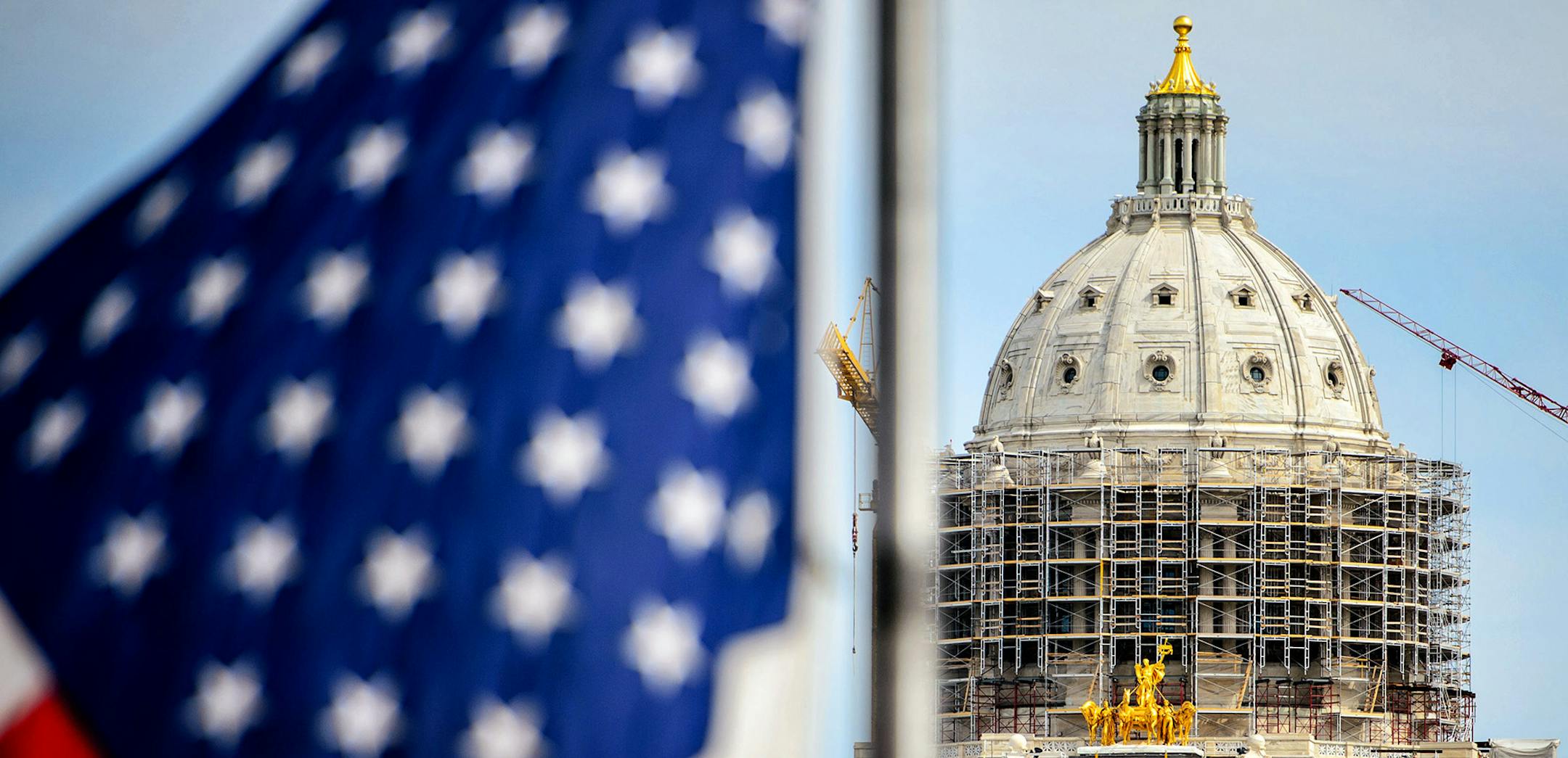 The Minnesota State Capitol is undergoing a major renovation and is now closed to the public. It is planned to reopen for the 2017 legislative season. ] GLEN STUBBE * gstubbe@startribune.com Monday, June 15, 2015 EDS, for use with any story on the Capitol building or State legislature. ORG XMIT: MIN1506151614540118