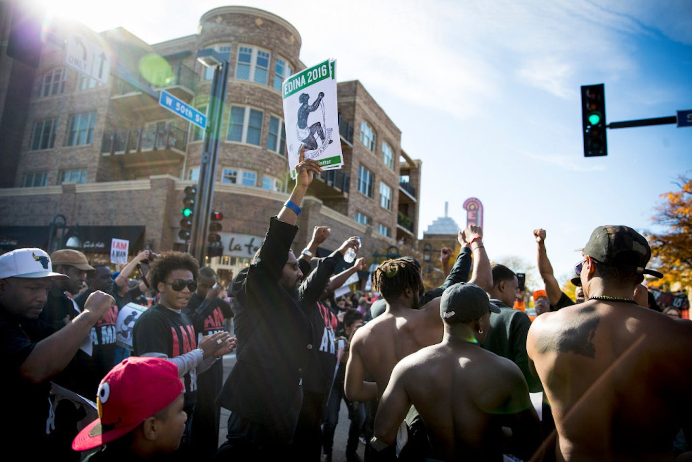 An Edina Realty agent was terminated after posting on Facebook about tearing down Black Lives Matters posters in downtown Edina. In 2018, demonstrators gathered at 50th and France to protest an incident in which a black man was stopped by Edina police while walking home from work.