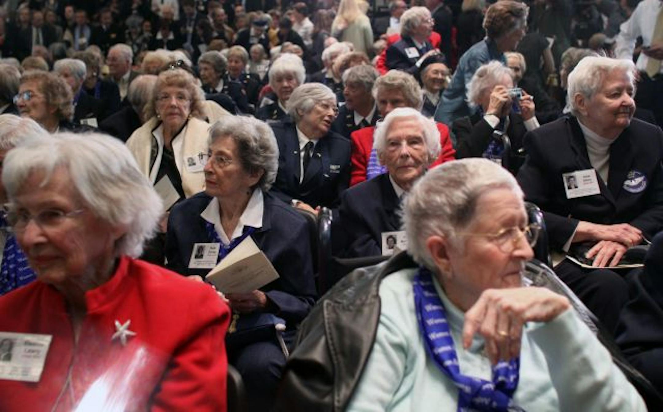 Former members of the Women Airforce Service Pilots, the first women in to fly American military aircraft, gathered on Capitol Hill Wednesday. "It's so surprising to be recognized," said Betty Strohfus, a native of Faribault, Minn.