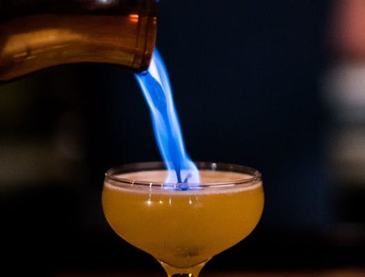 Bartender Zac Siejko prepared his cocktail, the Ghoulish Seduction, at Eat Street Social.