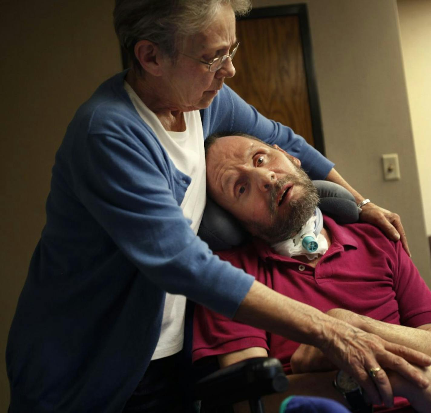 June 3, 2011: Sherry Burton visits her husband, Norman, at Bethel Care Center.