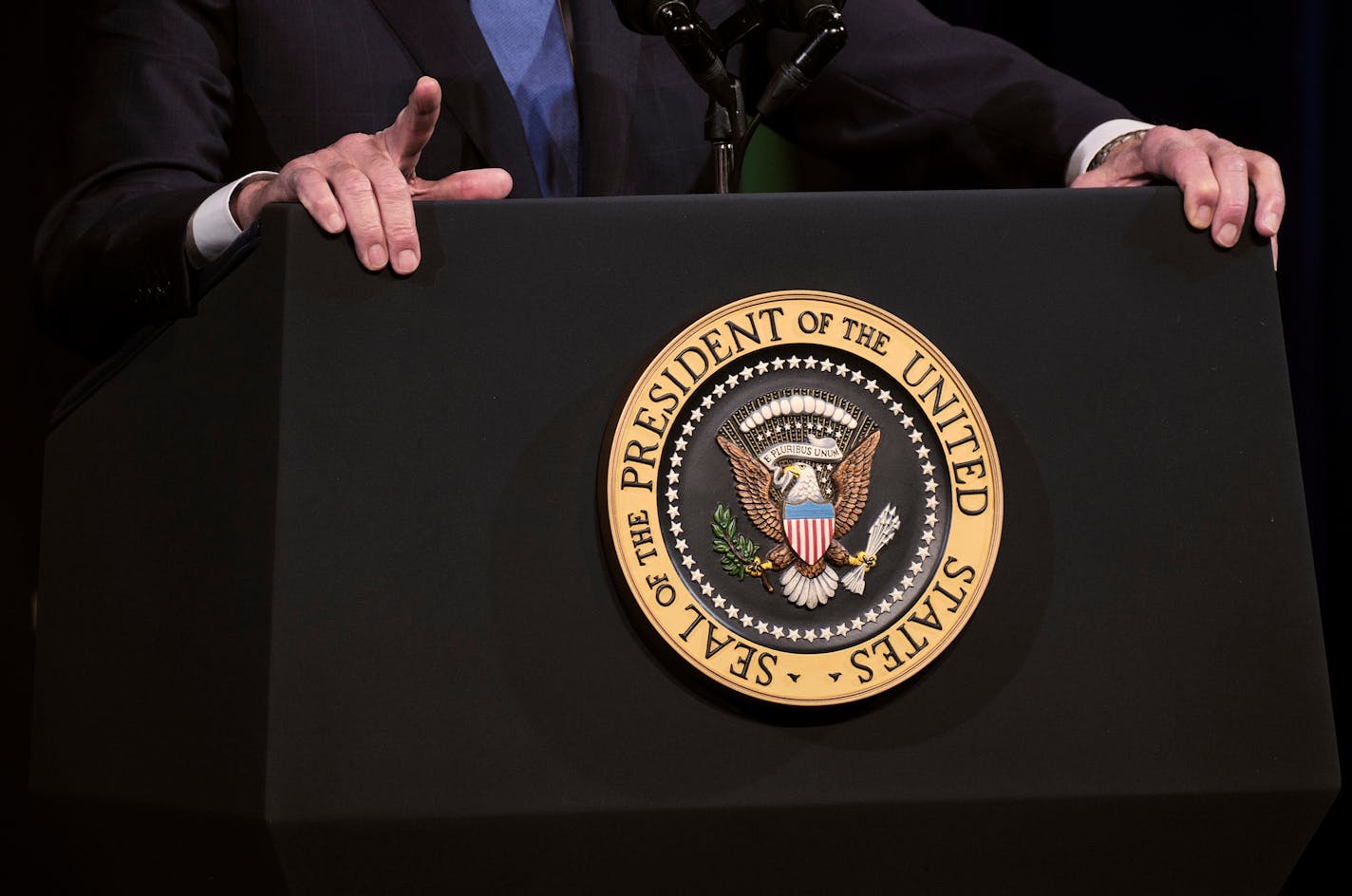 President Joe Biden at an event in April. speaks at an event honoring Earth Day, making the case for the need to address climate change, in Seward Park, in Seattle, on April 22, 2022. (T.J. Kirkpatrick/The New York Times)