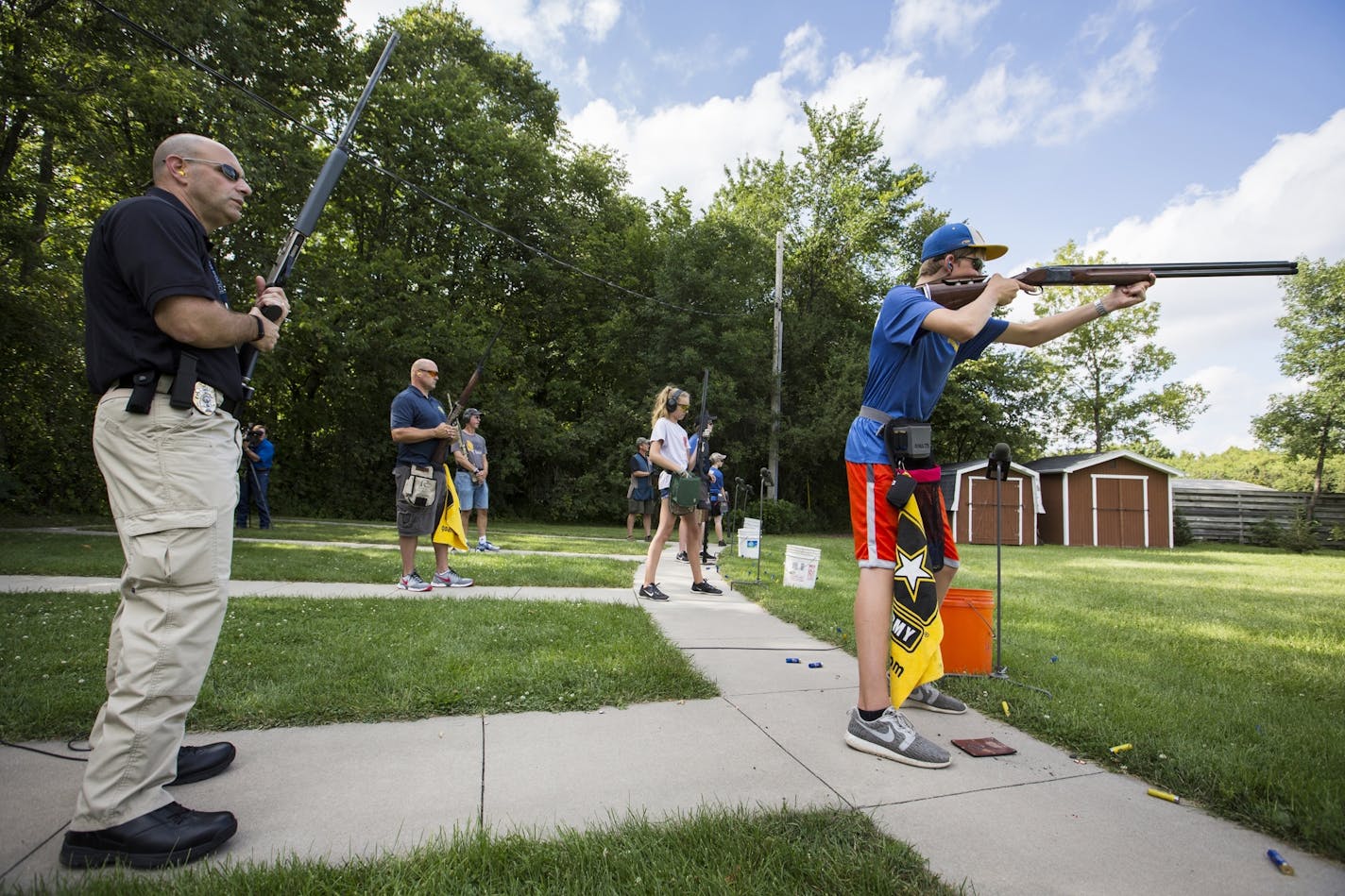 Members of the Wayzata High school trap shooting team practiced with the Plymouth police department in 2016.