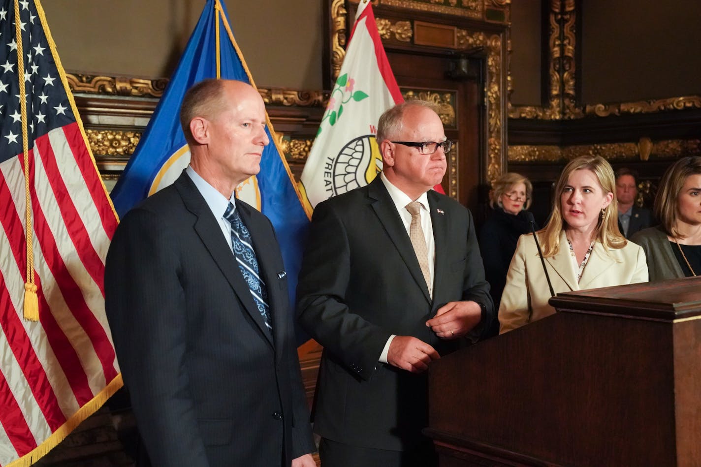 Governor Tim Walz, Senate Majority Leader Paul Gazelka and House Speaker Melissa Hortman held a press conference Sunday night to announce a budget agreement.