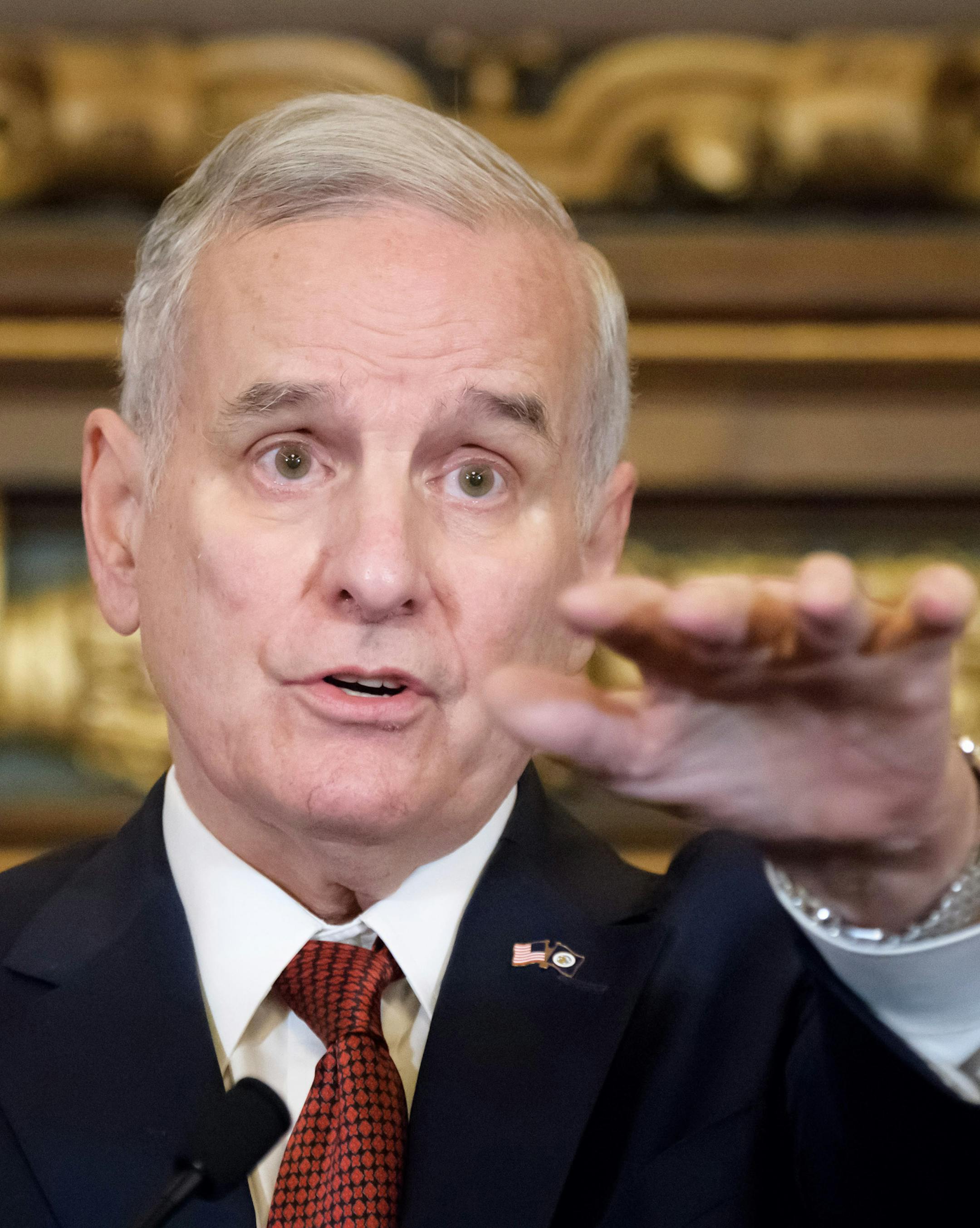 Gov. Mark Dayton held a 9:30 a.m. press conference to talk about the impact of the Republican tax bill on Minnesotans. ] GLEN STUBBE &#xef; glen.stubbe@startribune.com Monday, October 30, 2017 Gov. Mark Dayton holds a 9:30 press conference to talk about the impact of the Republican tax bill on Minnesotans and a 2 p.m. news conference to "thank farmers for water quality efforts" and discuss the buffer law going into effect Nov. 1.