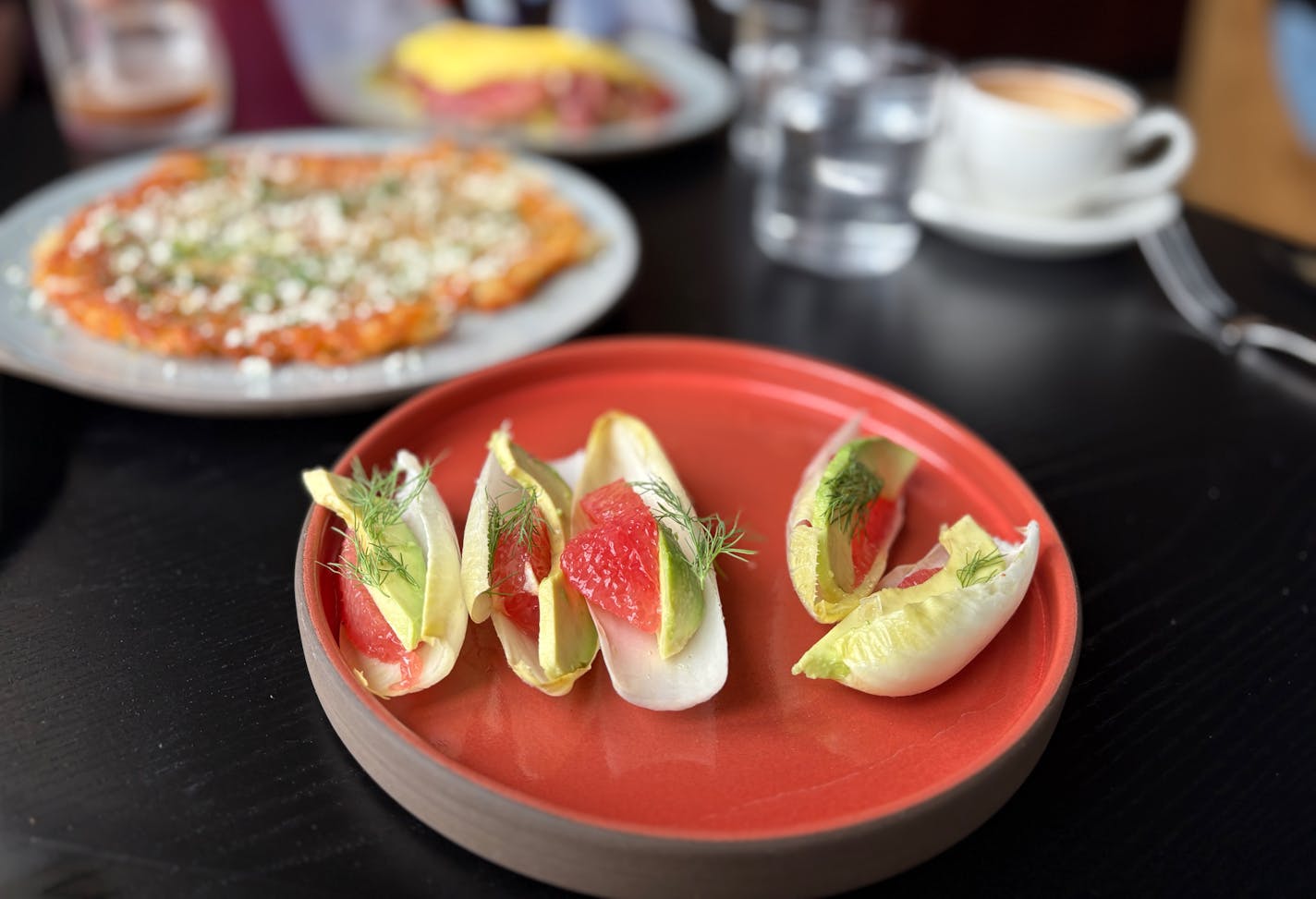 Altera brunch salad of endive with grapefruit segments