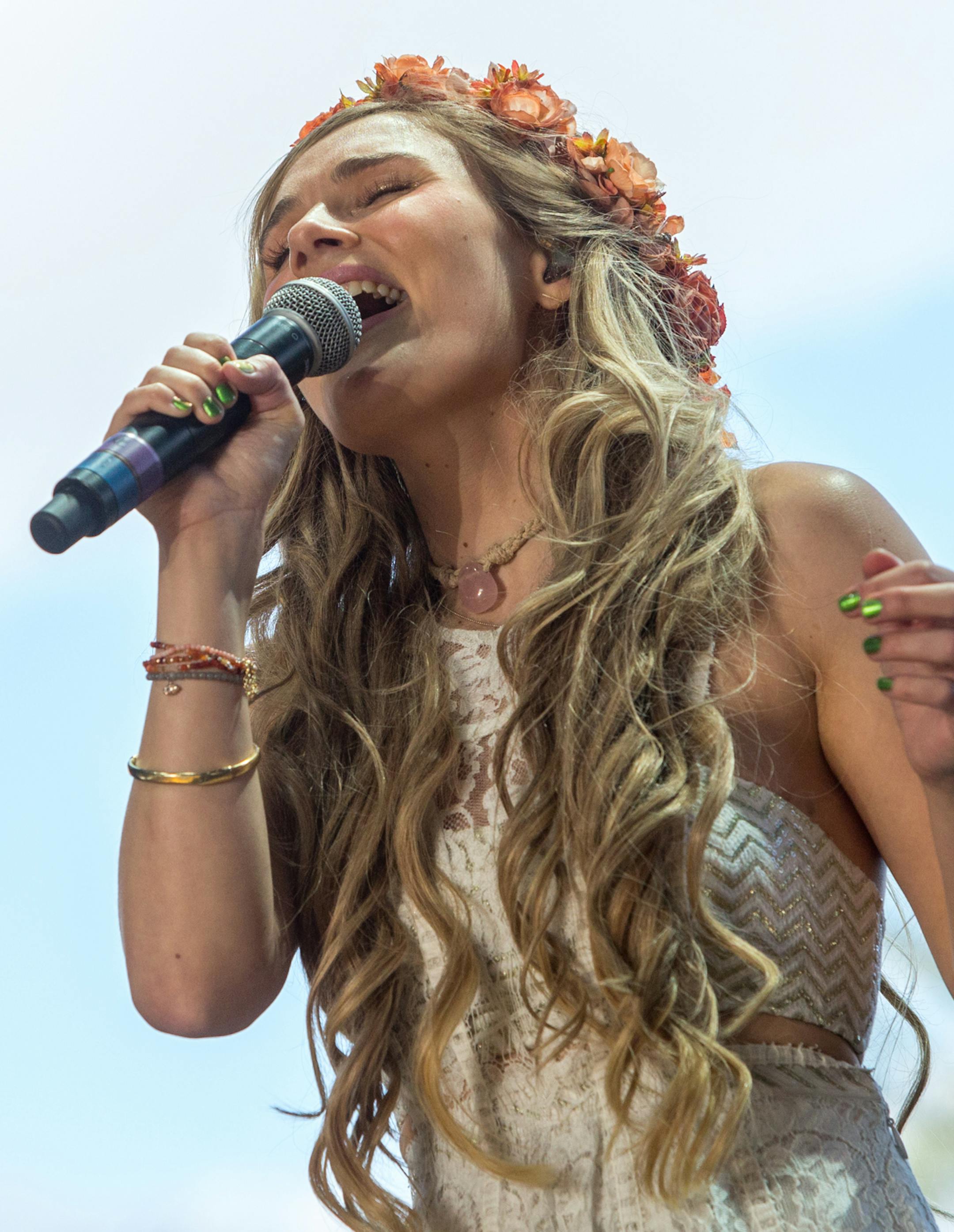 Clare Bowen performs on stage during the 2015 Stagecoach Festival at the EmpireClub on Saturday, April 25, 2015, in Indio, Calif. (Photo by Paul A. Hebert/Invision/AP)