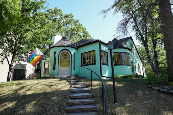 The exterior of Joe and Jack's technicolor house in St. Cloud as featured on HGTV'S "Ugliest House in America" Season 5.