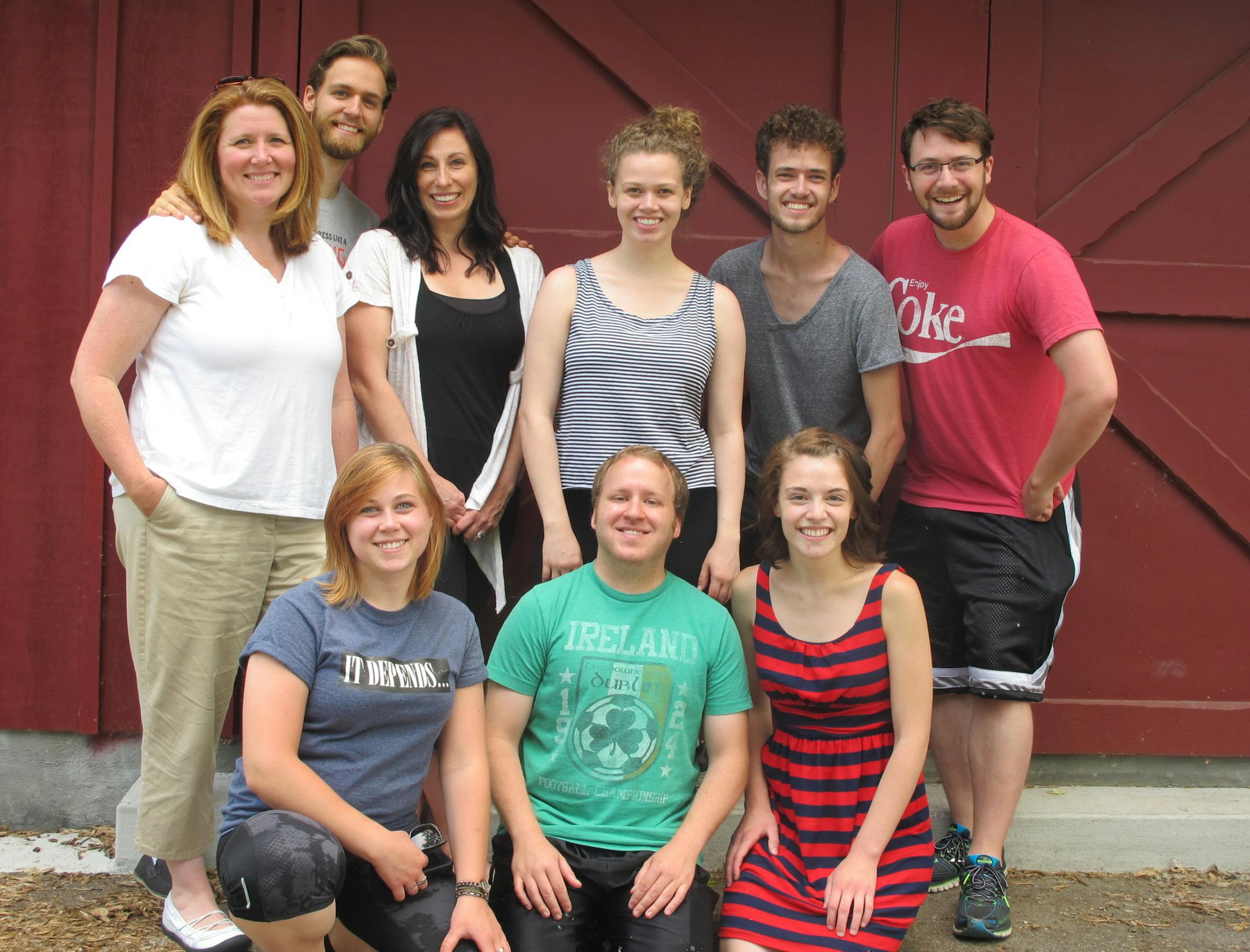 Photo Credit: Old Log Theatre Back: Anne Byrd, Zach Vinge, Katherine Kupiecki, Kendall Kent, Ben Tracy, Evan Wilberg Front: Lizzie Streif, David Krick, Sharayah Lynn Bunce