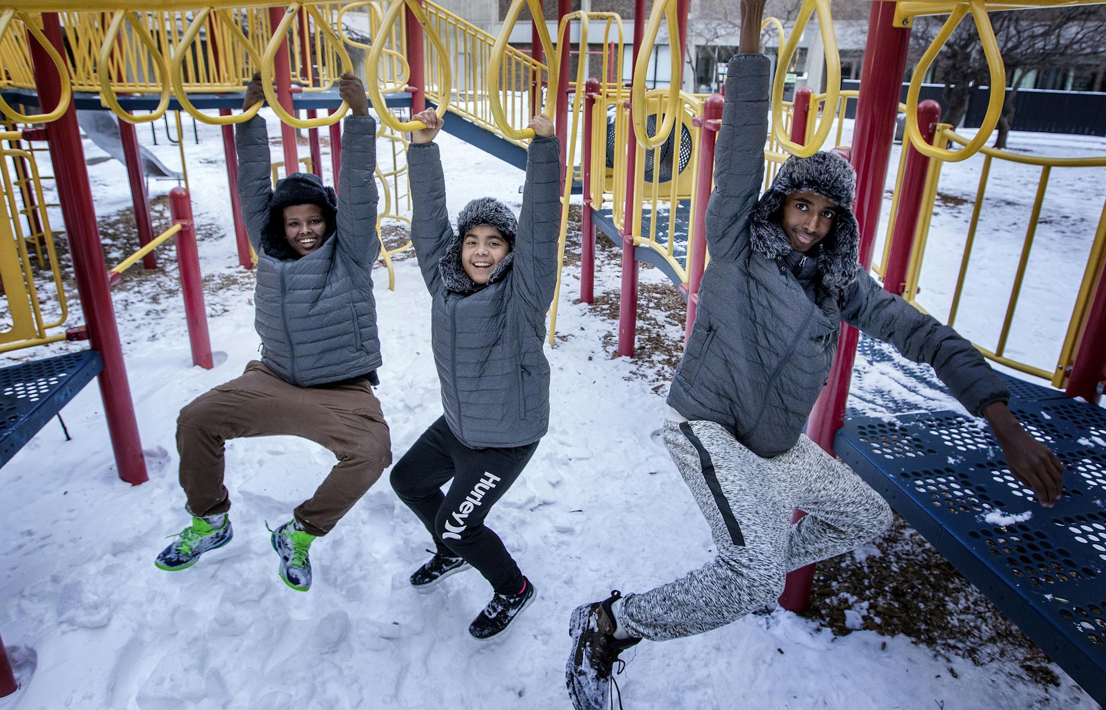 Sayed Adan, 14, Charly Tiempos, 13, and Hamsa Osman Abdalah, 14. The team of the 3 middle school students from Cedar Riverside Community School won $10K for their idea on how to help underserved kids gain access to sports, outdoors equipment, as well as a trip to the Super Bowl. They’re the SAP 2016 National Teen Social Innovators of the Year.