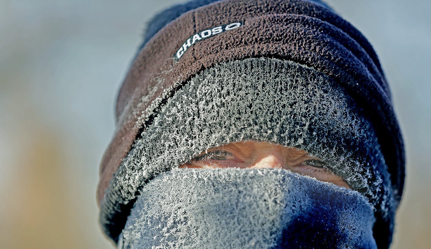 Carla Bates, who has made the 2.5-mile walk to work for more than 20 years, braved the frigid temps along the river near the University of Minnesota on Wednesday in Minneapolis.