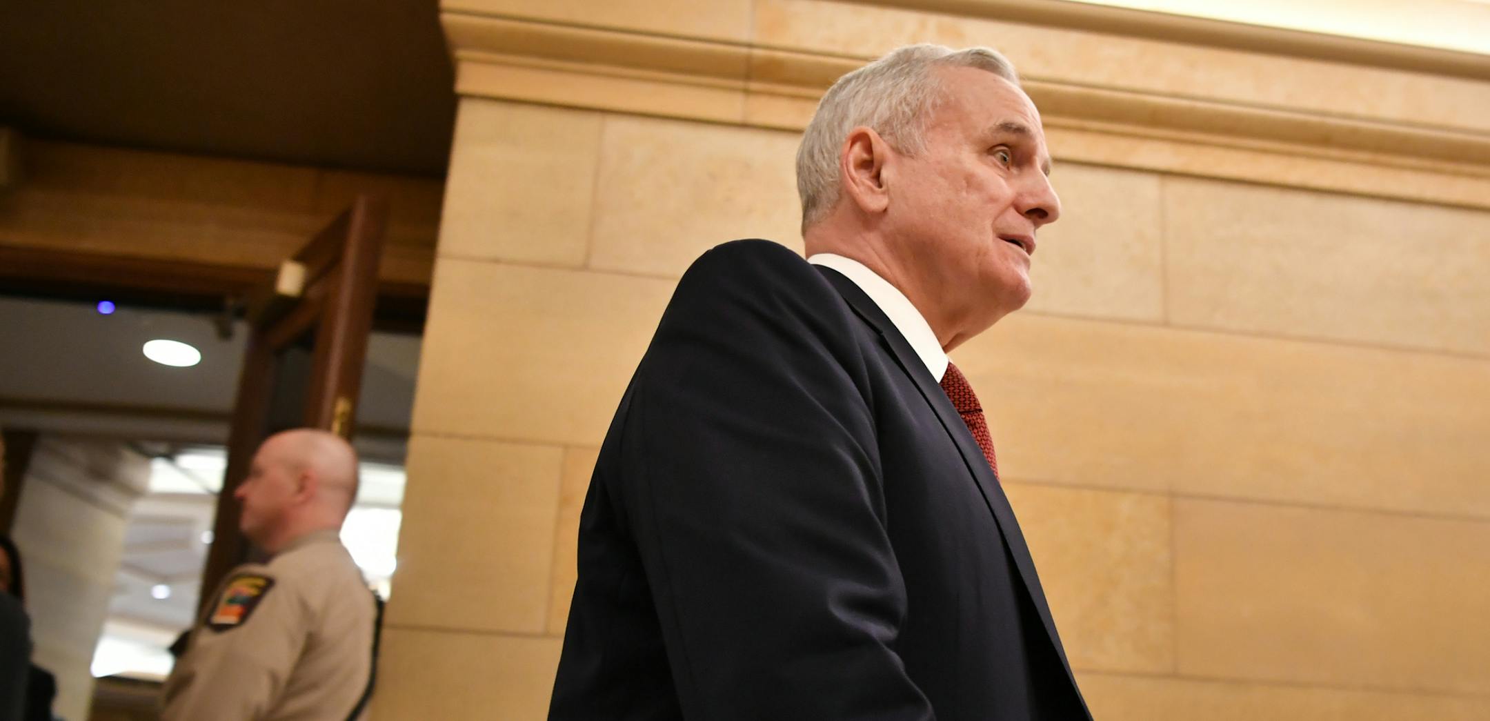Governor Mark Dayton left the news conference after announcing here that he had prostate cancer a day after fainting while delivering his State of the State address. ] GLEN STUBBE &#x2022; glen.stubbe@startribune.com Tuesday January 24, 2017 Gov. Mark Dayton lays out his 2017-18 budget proposal at 11:15 a.m. in St. Paul. Word Monday night was that Dayton will go on with the briefing despite appearing to faint during his State of the State speech.