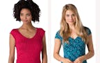Athletic-wear company Toad&Co makes jersey dresses Rosemarie ($56.99), left, and Muse ($59.99).