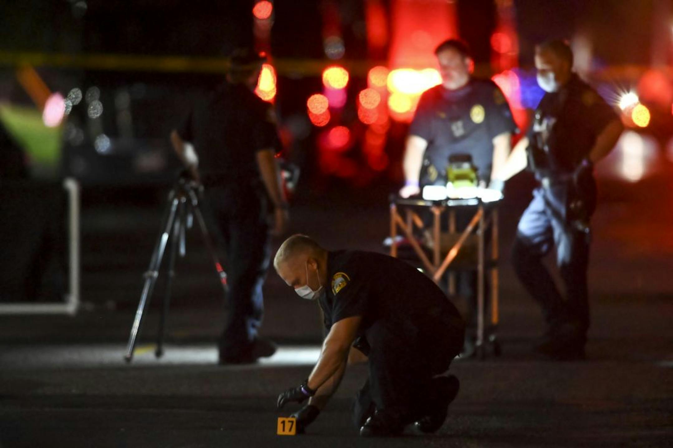 St. Paul Police investigated a homicide near the intersection of Western Avenue and Concordia Avenue West on Wednesday, July 15, 2020 in St. Paul, Minn.