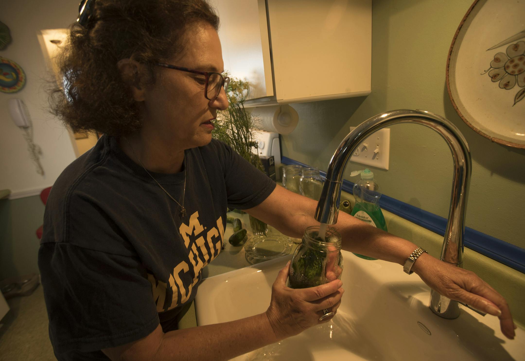 Doris Rubenstein makes traditional kosher dill pickles (brined instead of in vinegar) at her home Wednesday July 19, 2017 in Richfield, MN. ] JERRY HOLT ï jerry.holt@startribune.com