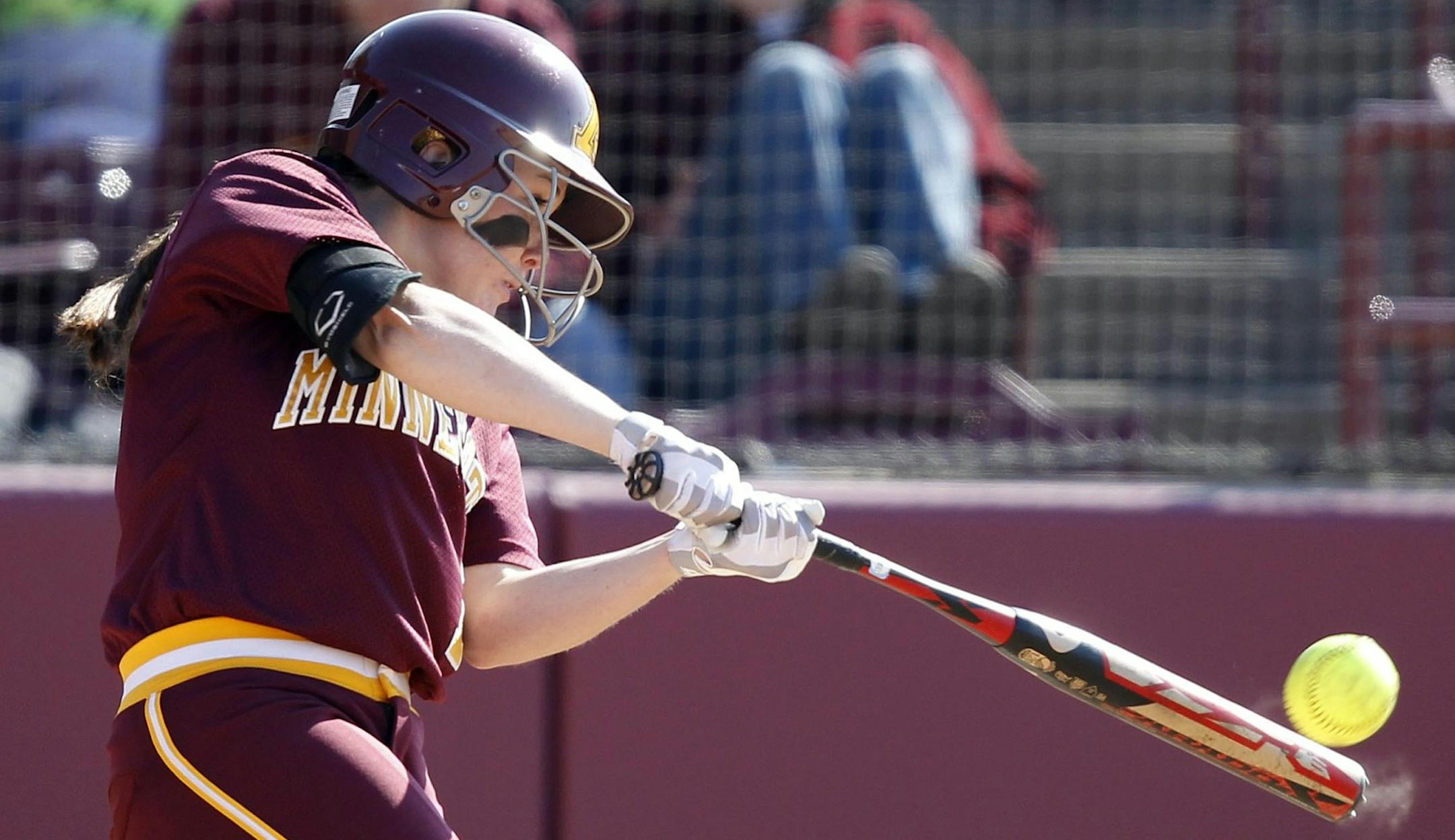 Sam Macken of Rochester, Minn., has shown she can play in big games, with her success at the plate in the Big Ten softball tournament and NCAA regionals.