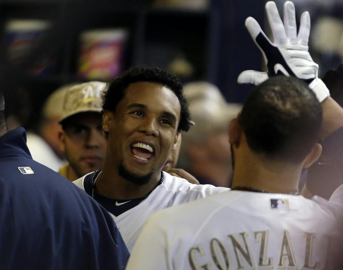 As he often does, Carlos Gomez was smiling Monday, this time after belting the second of his two solo homers for the Brewers in their 6-3 loss to the Twins in Milwaukee. The center fielder, once the Twins' prized acquisition in the Johan Santana trade with the Mets, has 10 homers and 25 RBI this year while batting .331.