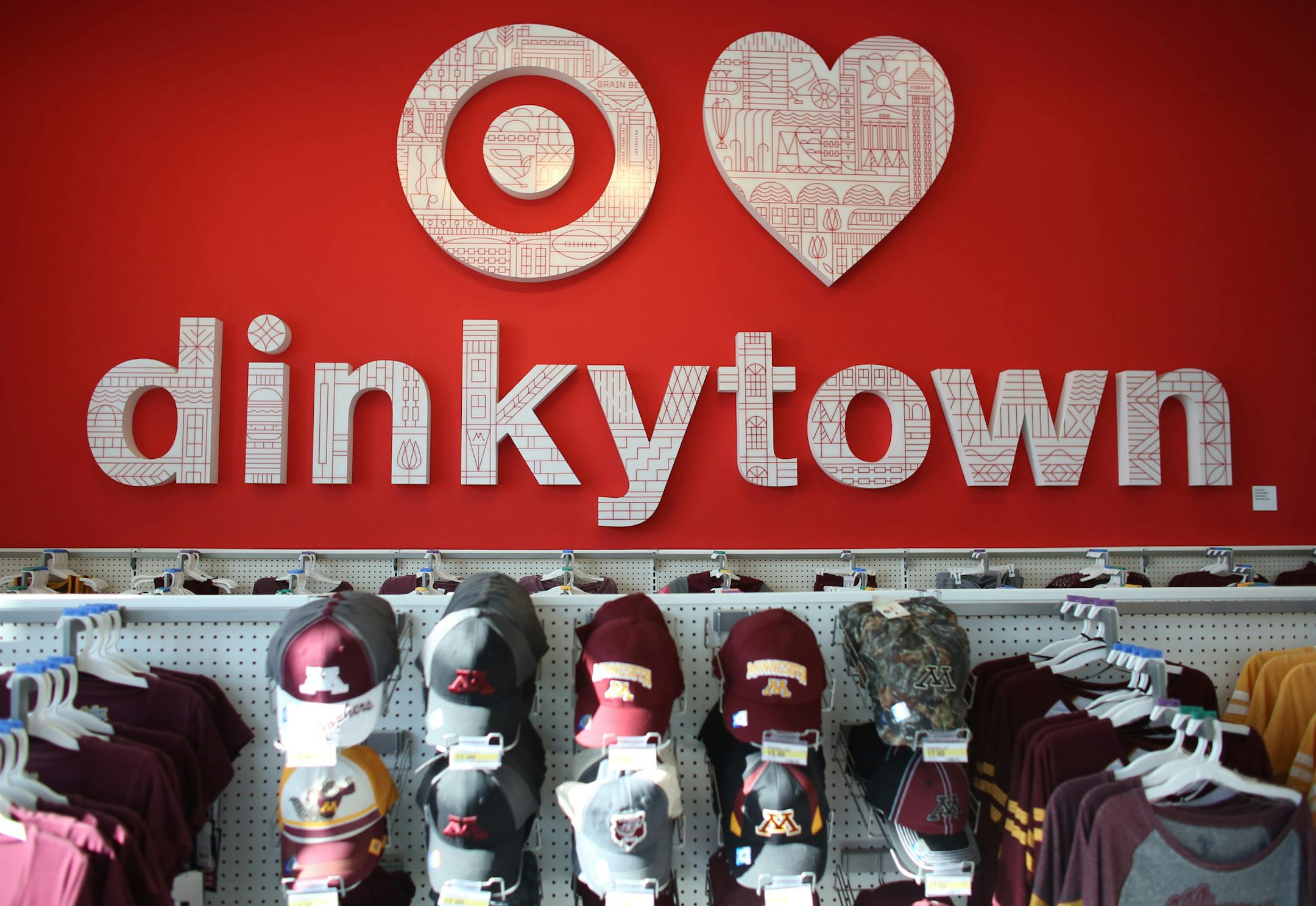 A university of Minnesota artist made the design that adorned the wall at the Target Express in Dinkytown. ] (KYNDELL HARKNESS/STAR TRIBUNE) kyndell.harkness@startribune.com At two different Target Stores. One in the Quarry and the second is at the Target Express in Dinkytown in Minneapolis, Min., Wednesday, February 4, 2015.