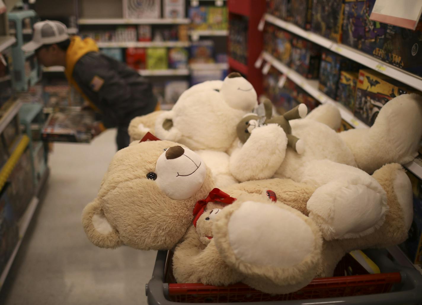 Target is upping its game to gain market share in the toy category. Pictured is its Ridgedale store's toy section during the 2017 holiday season. (JEFF WHEELER/Star Tribune file photo)