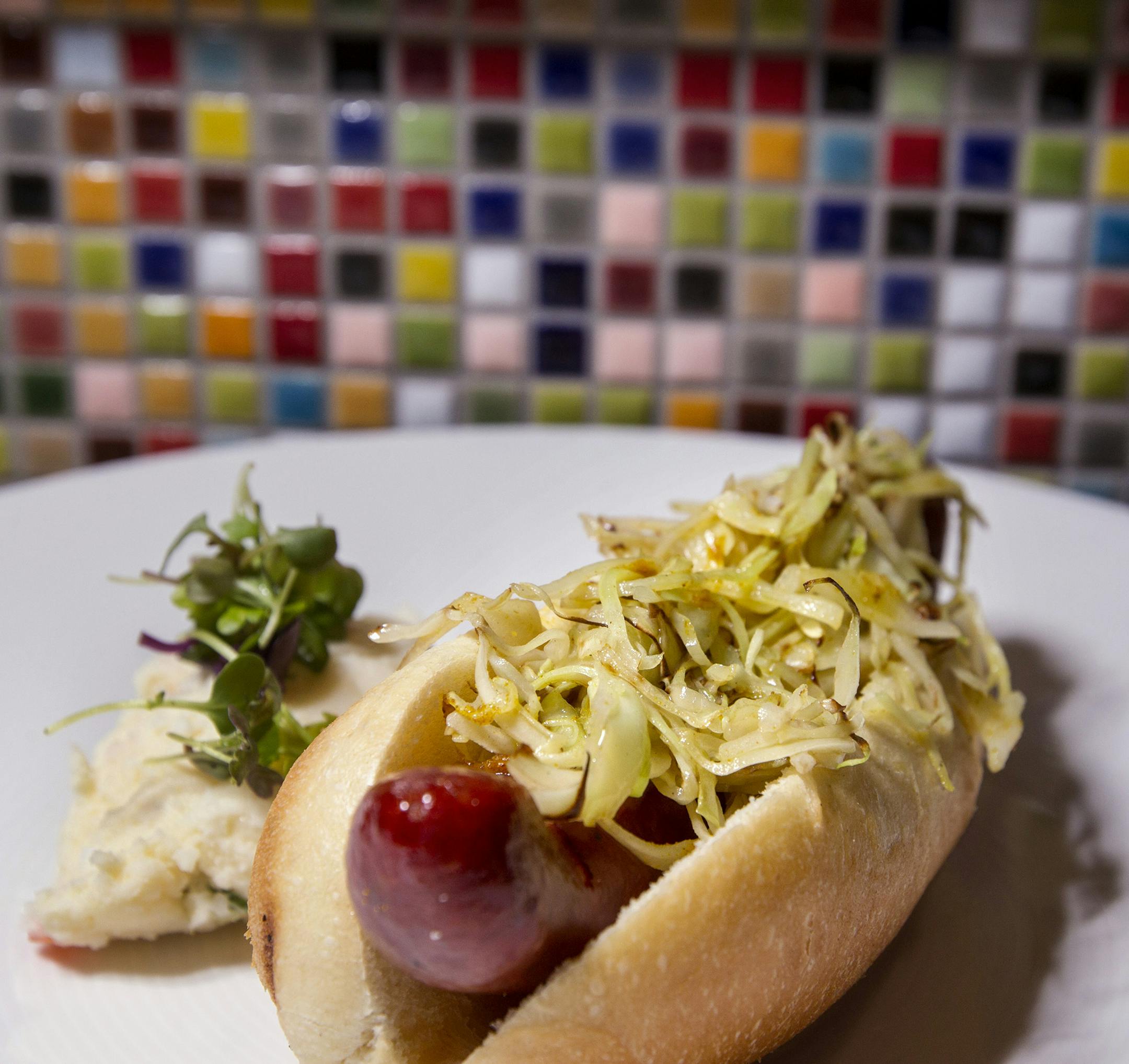 The curry dog at Kyatchi in Minneapolis March 23, 2014. (Courtney Perry/Special to the Star Tribune)