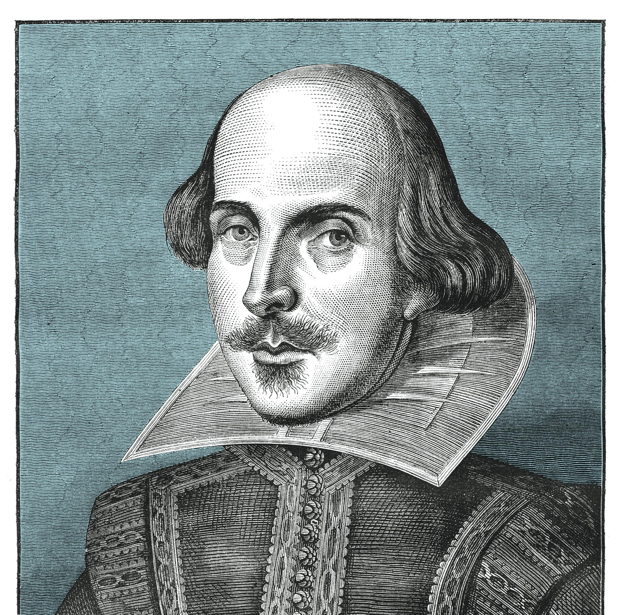 William Shakespeare, English poet and playwright. Engraving from Leisure Hour Magazine april 1864. The image is currently in public domain by the virtue of age.