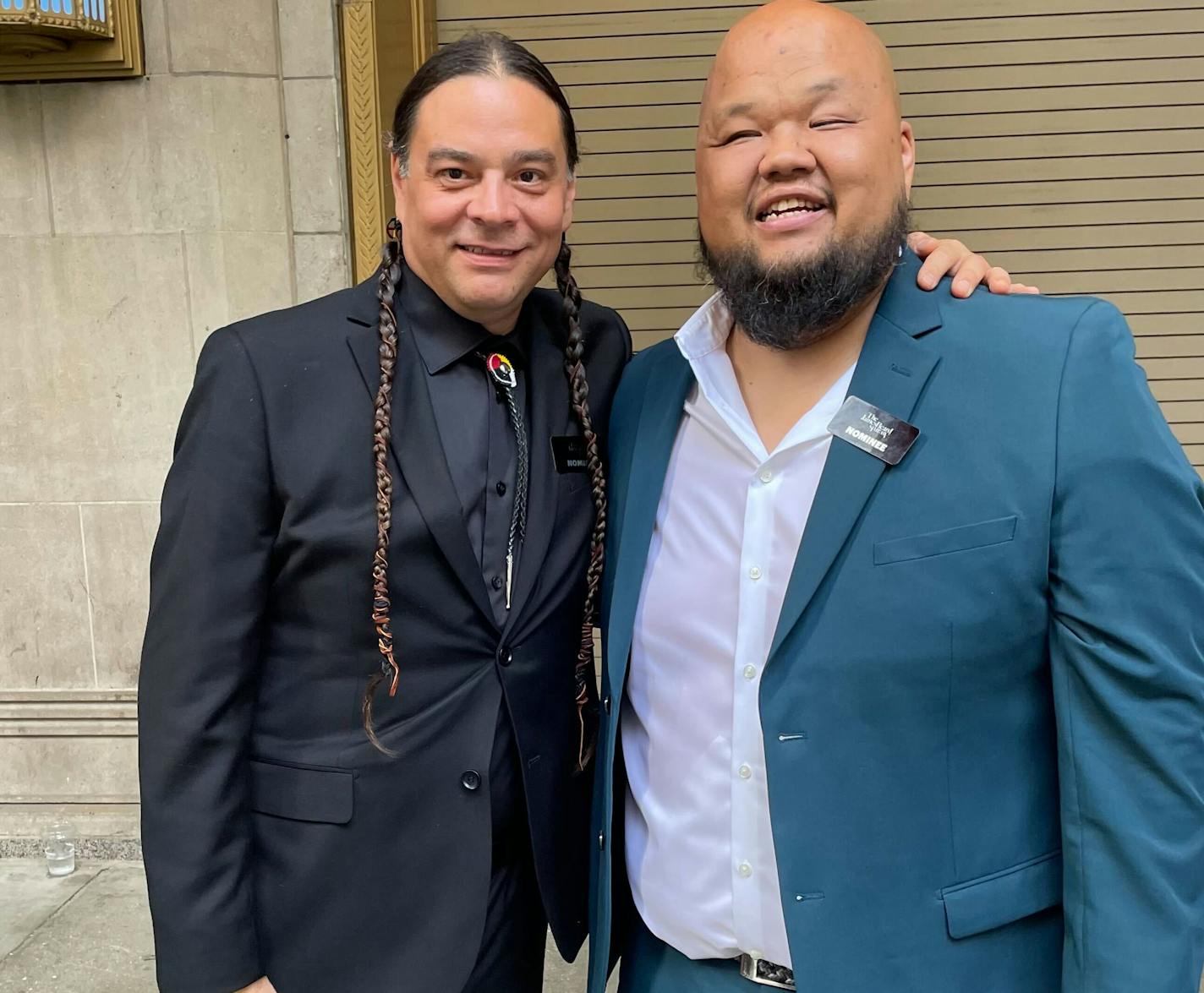 Minneapolis chefs Sean Sherman and Yia Vang outside the Lyric Opera of Chicago. Joy Summers, Star Tribune