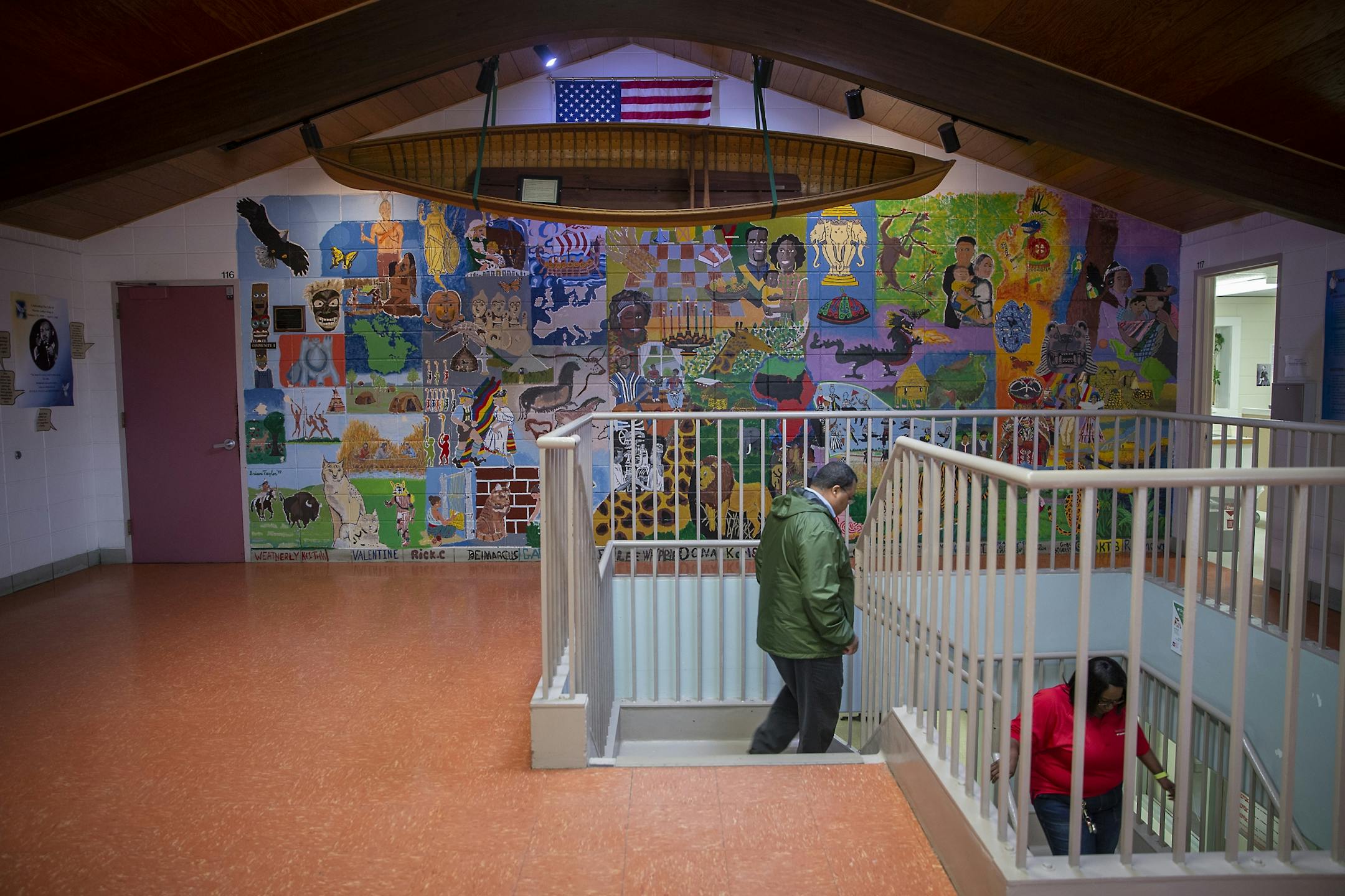 Staff made their way down a stairwell at the Boys Totem Town facility Friday, May 24, 2019. Boys Totem Town will soon close its doors as part of a larger juvenile justice trend away from out-of-home placements in favor of community programs.